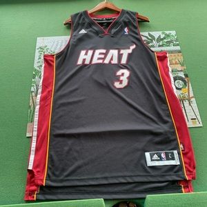 Vintage Adidas Swingman Stitched Jersey Miami Heat Dwyane Wade #3 Black Sz L new